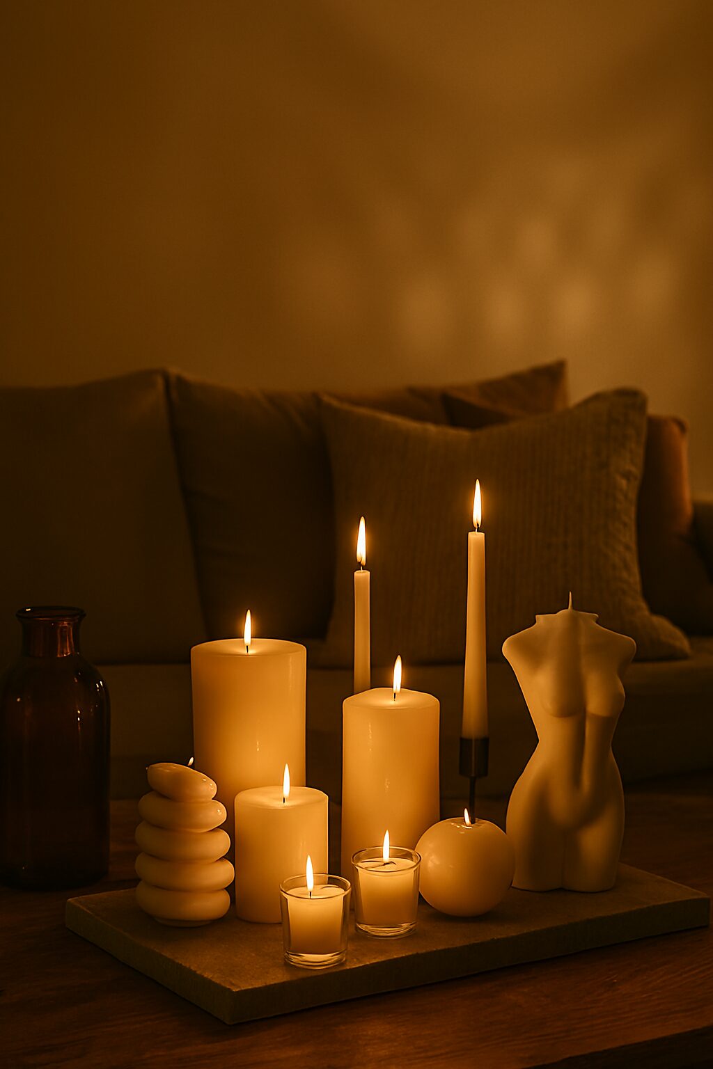 Iluminación por Niveles: Usando Velas de Distintas Alturas para Crear Atmósfera